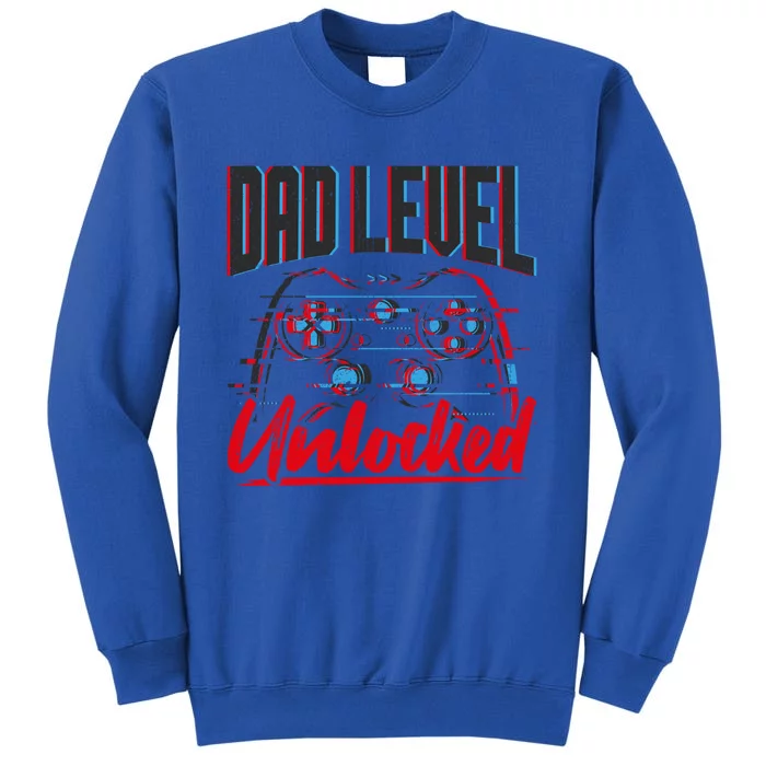 Dad Level Unlocked Gamer Gaming Video Games Gift Tall Sweatshirt