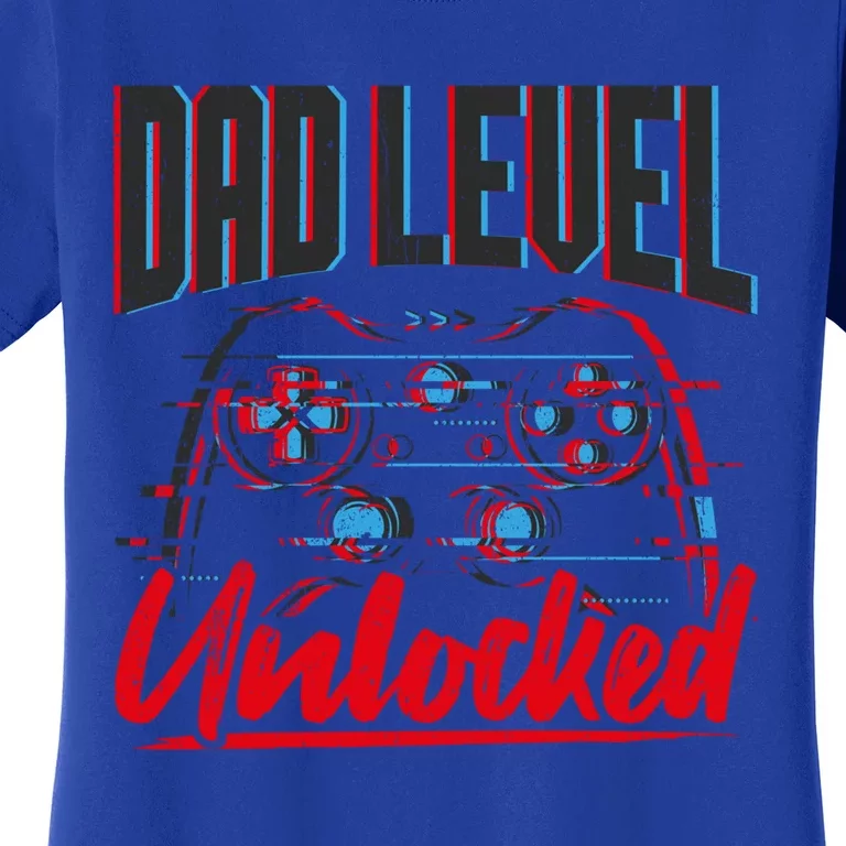 Dad Level Unlocked Gamer Gaming Video Games Gift Women's T-Shirt