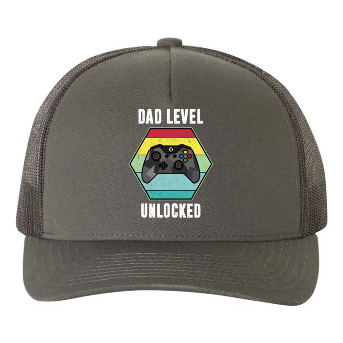 Dad Level Unlocked Gamer Vintage Yupoong Adult 5-Panel Trucker Hat