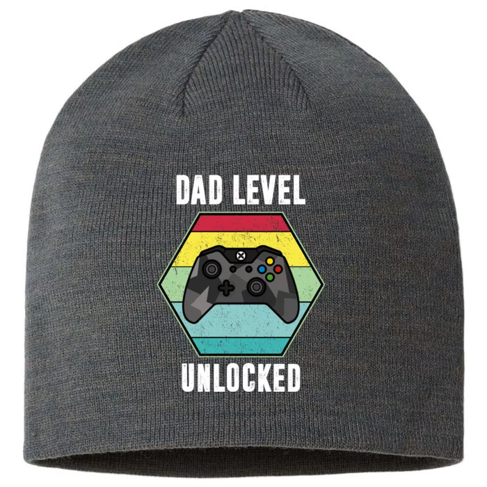 Dad Level Unlocked Gamer Vintage 8 1/2in Sustainable Knit Beanie