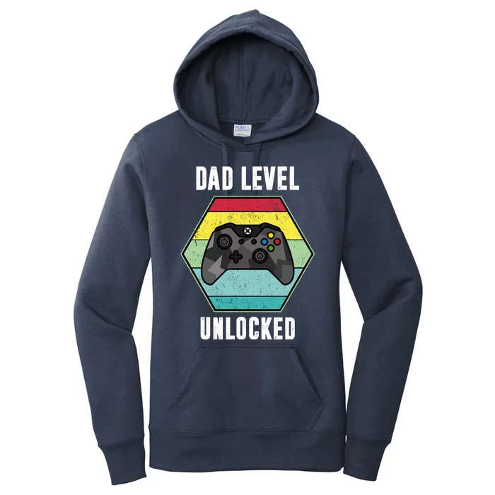 Dad Level Unlocked Gamer Vintage Women's Pullover Hoodie