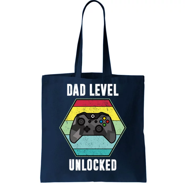 Dad Level Unlocked Gamer Vintage Tote Bag