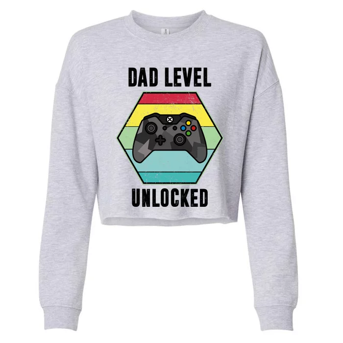 Dad Level Unlocked Gamer Vintage Cropped Pullover Crew