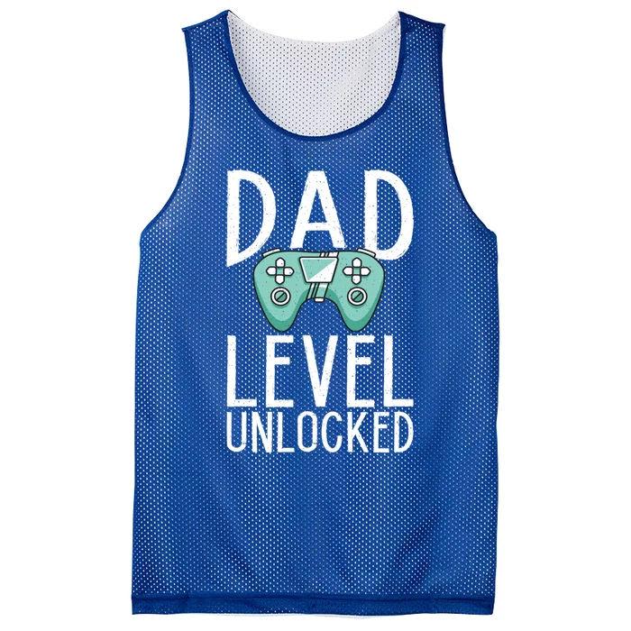 Dad Level Unlocked Gaming Father Daddy Dad Gift Mesh Reversible Basketball Jersey Tank