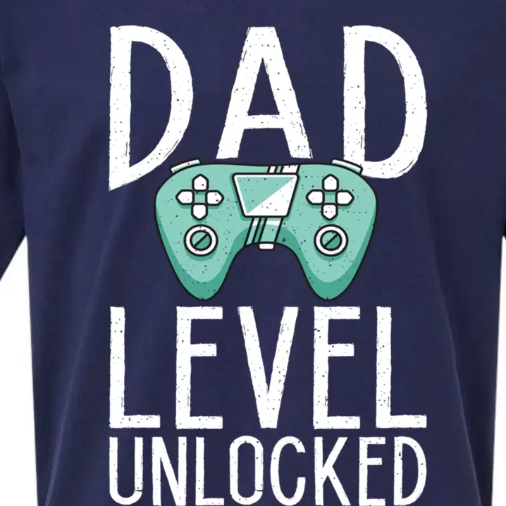 Dad Level Unlocked Gaming Father Daddy Dad Gift Sueded Cloud Jersey T-Shirt