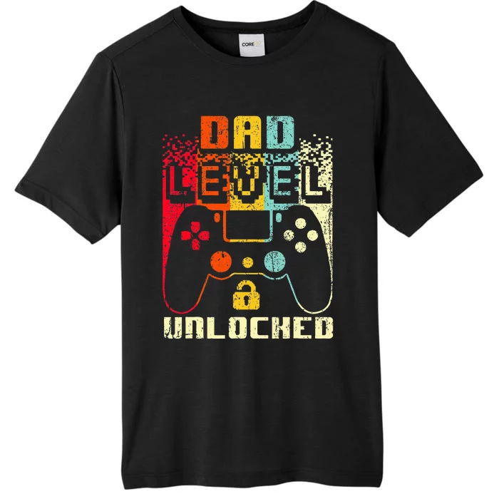 Dad Level Unlocked New Dad Father Pregnancy Announcement ChromaSoft Performance T-Shirt