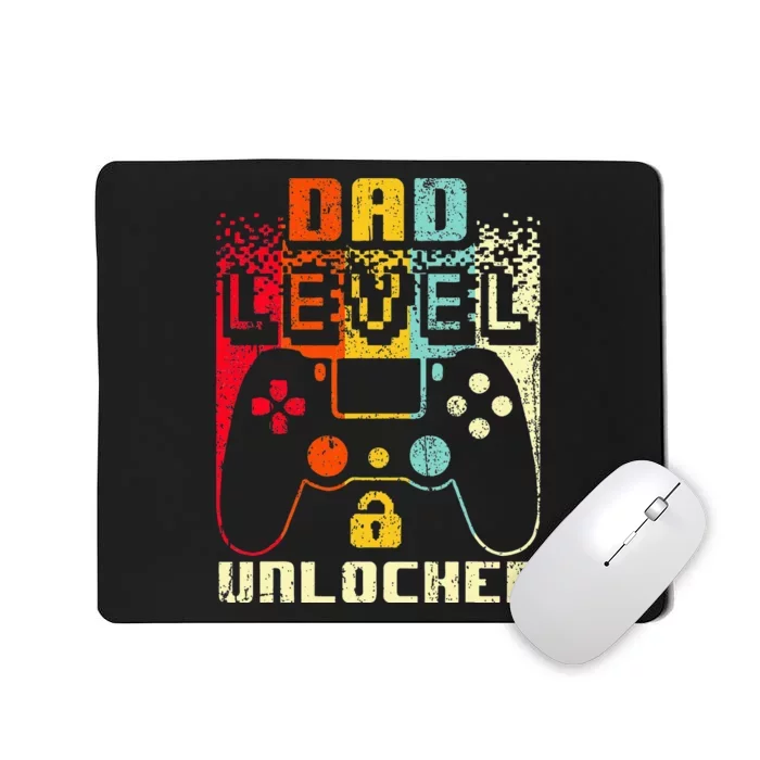 Dad Level Unlocked New Dad Father Pregnancy Announcement Mousepad