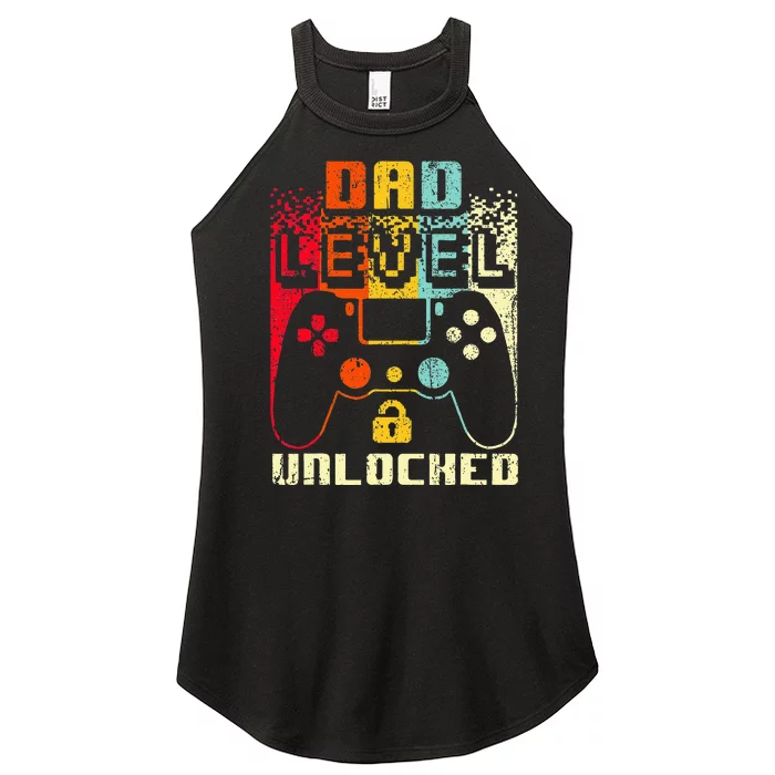 Dad Level Unlocked New Dad Father Pregnancy Announcement Women’s Perfect Tri Rocker Tank