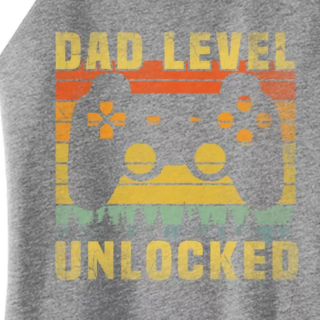 Dad Level Unlocked Papa Daddy Dad Fatherhood Fathers Day Gift Women’s Perfect Tri Rocker Tank