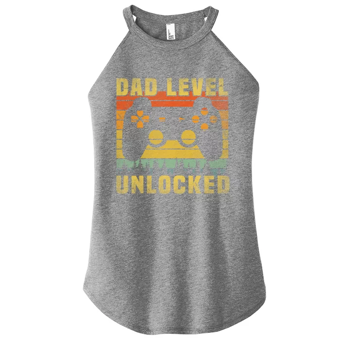 Dad Level Unlocked Papa Daddy Dad Fatherhood Fathers Day Gift Women’s Perfect Tri Rocker Tank