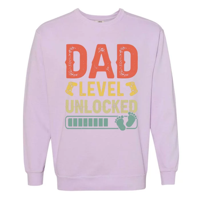 Dad Level Unlocked Garment-Dyed Sweatshirt