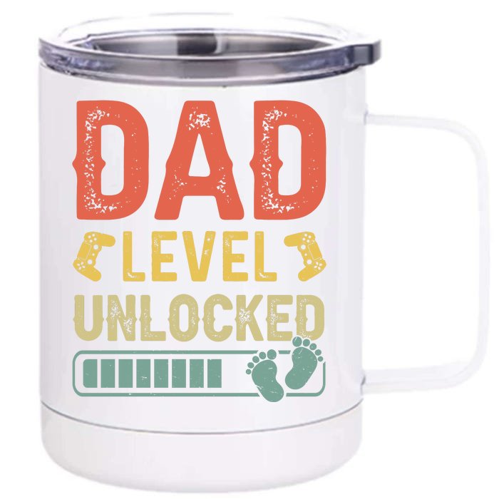 Dad Level Unlocked Front & Back 12oz Stainless Steel Tumbler Cup