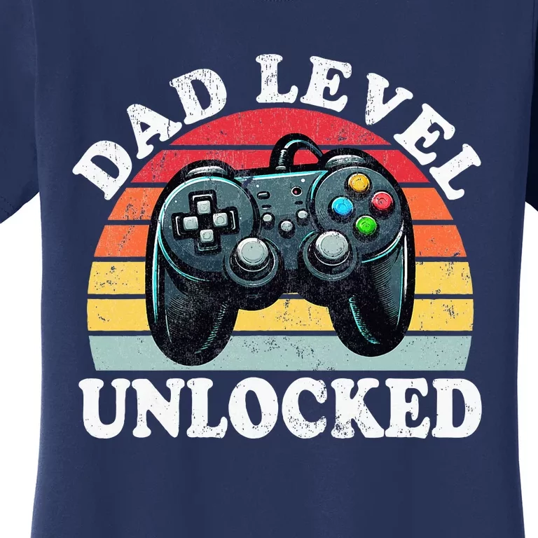 Dad Level Unlocked Funny New Dad FatherS Day Women's T-Shirt