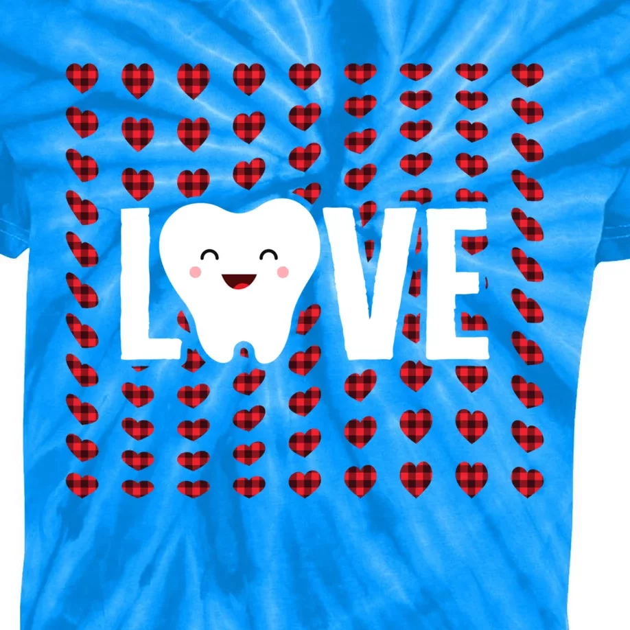 Dentist Love Valentines Dental Future Oral Hygienist Squad Gift Kids Tie-Dye T-Shirt