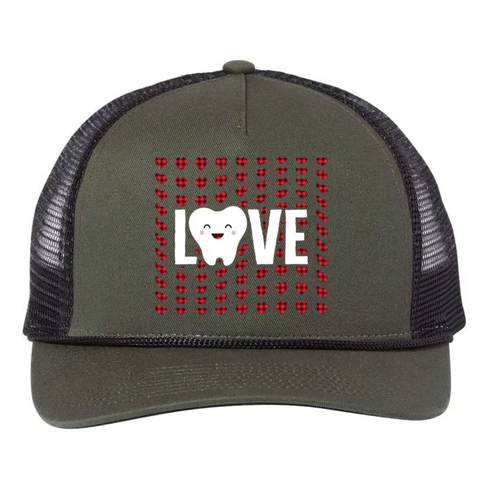 Dentist Love Valentines Dental Future Oral Hygienist Squad Gift Retro Rope Trucker Hat Cap