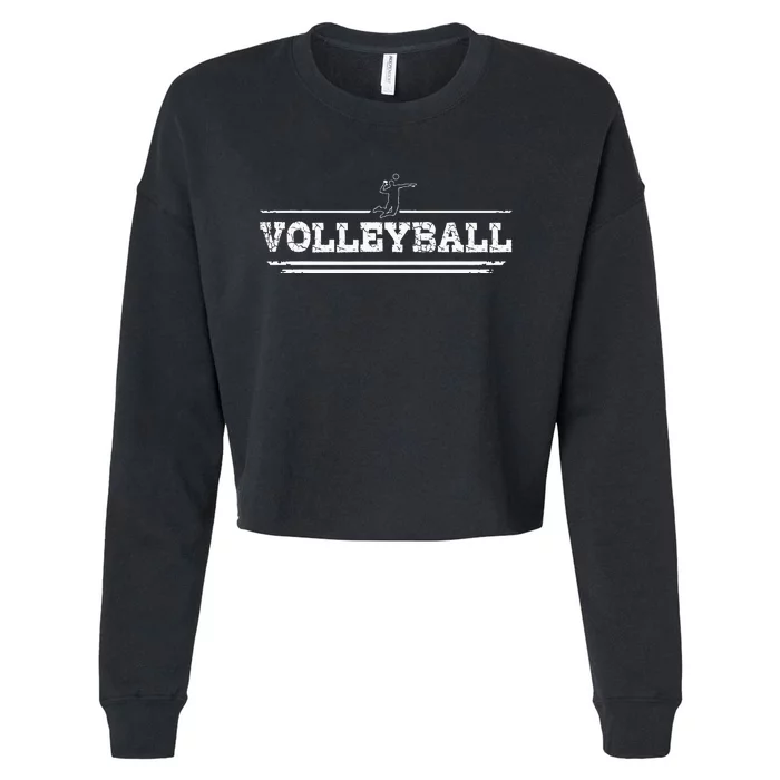 Distressed Look Volleyball Gift For Volleyball Players Cropped Pullover Crew