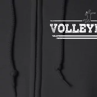 Distressed Look Volleyball Gift For Volleyball Players Full Zip Hoodie