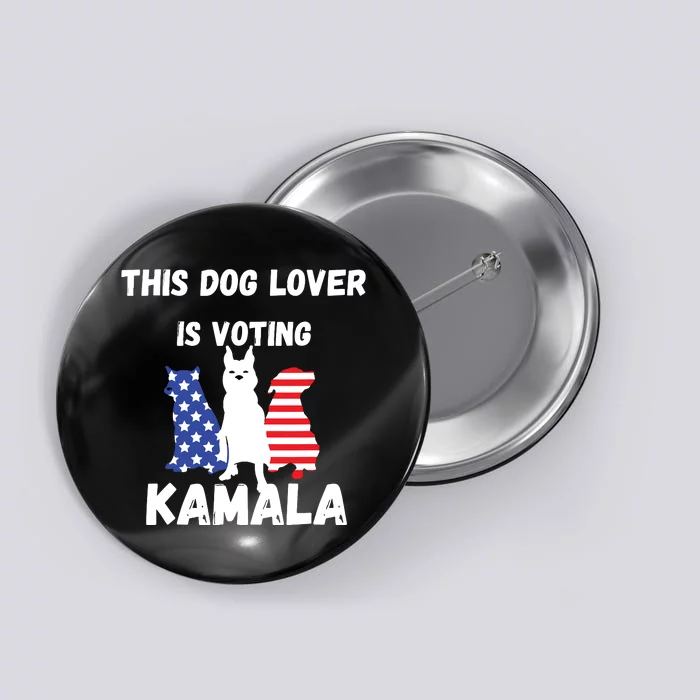 Dog Lover Voting Kamala Patriotic Dog Design Button