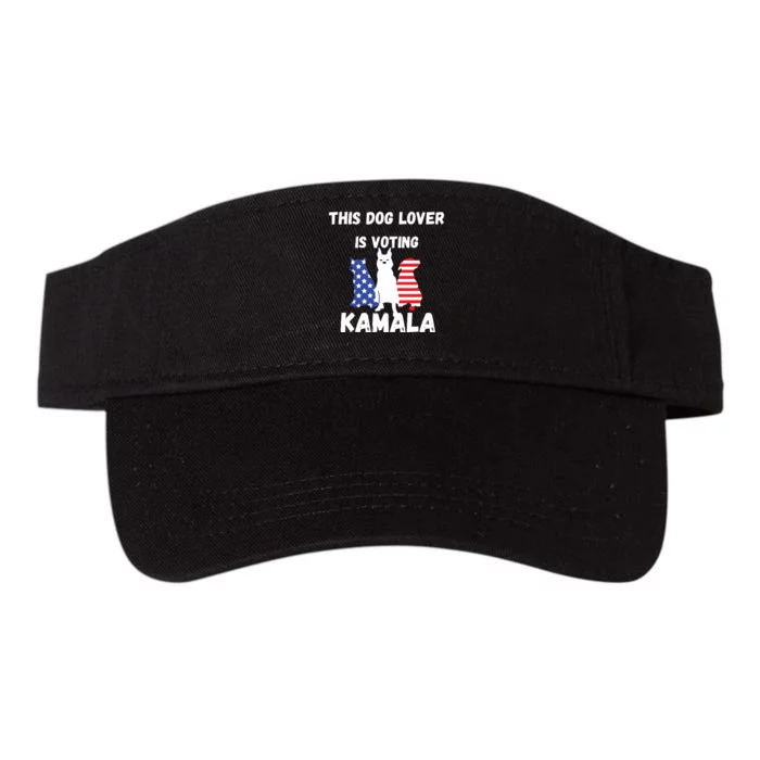 Dog Lover Voting Kamala Patriotic Dog Design Valucap Bio-Washed Visor