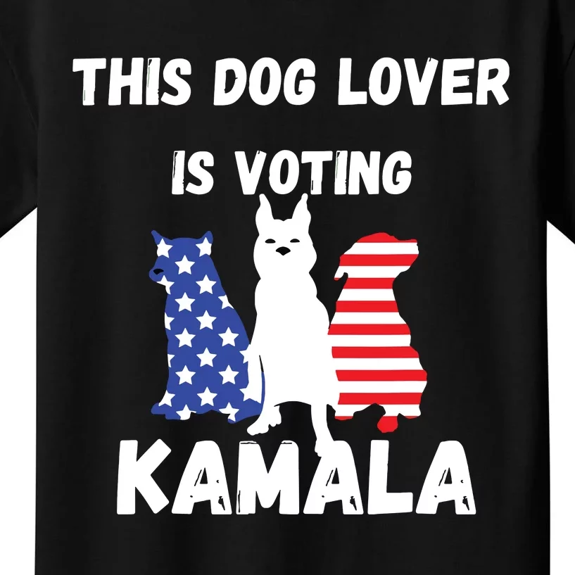 Dog Lover Voting Kamala Patriotic Dog Design Kids T-Shirt