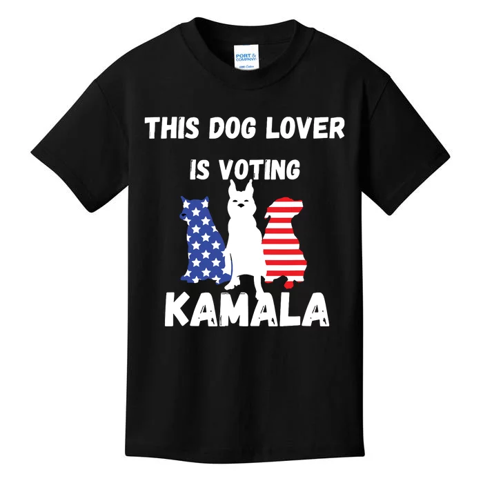 Dog Lover Voting Kamala Patriotic Dog Design Kids T-Shirt