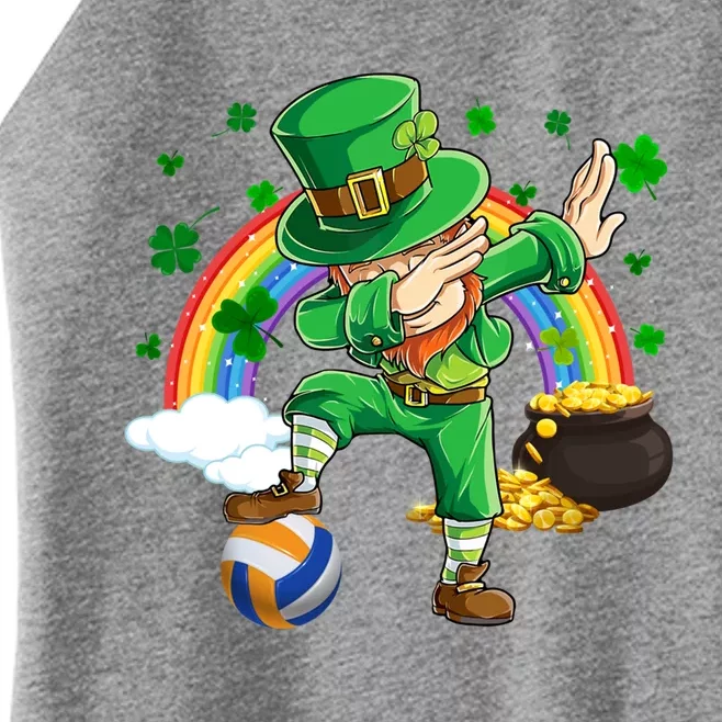 Dabbing Leprechaun Volleyball Ball St Patrick's Day Meaningful Gift Women’s Perfect Tri Rocker Tank