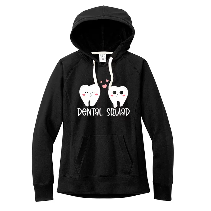 Dental Life Valentine's Day Dental Squad Funny Dentist Tooth Funny Gift Women's Fleece Hoodie