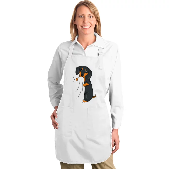 Dachshund Lover Weiner Dog Full-Length Apron With Pocket