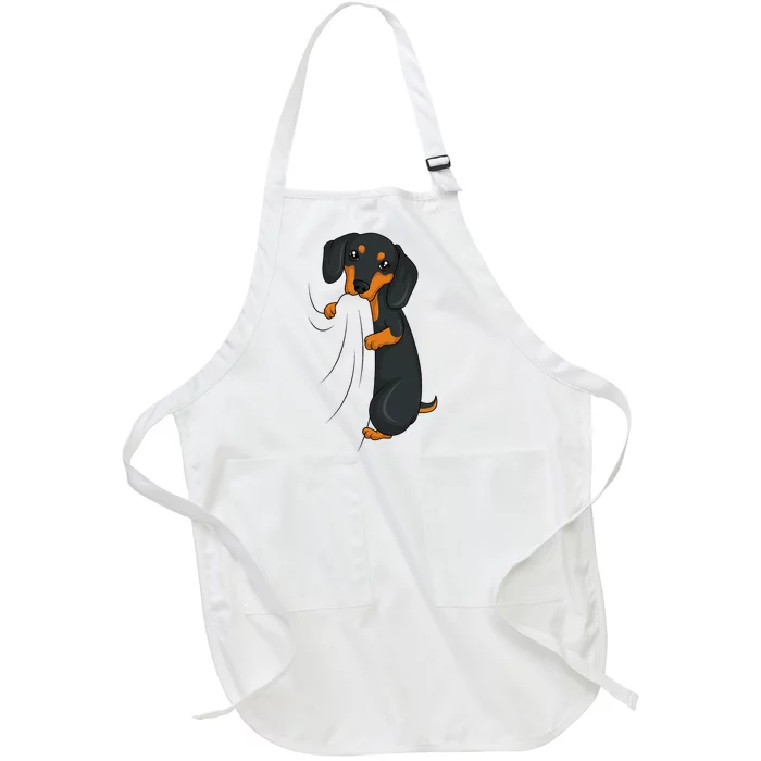 Dachshund Lover Weiner Dog Full-Length Apron With Pocket