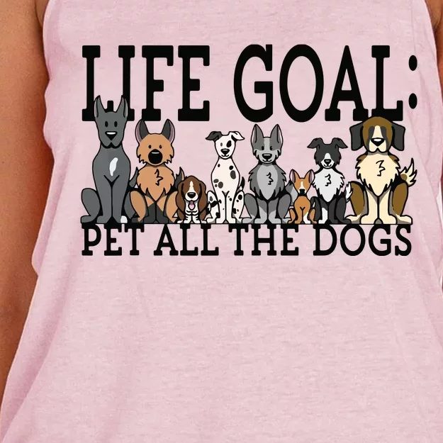 Dog Lovers Women Men Kids Funny Life Goal Pet Dogs Women's Knotted Racerback Tank