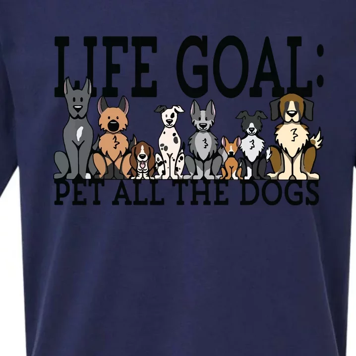 Dog Lovers Women Men Kids Funny Life Goal Pet Dogs Sueded Cloud Jersey T-Shirt