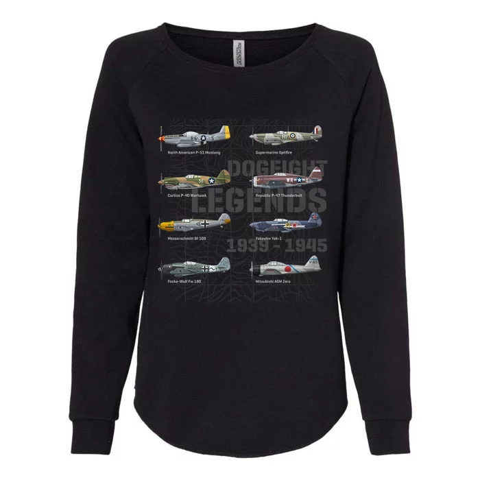 Dogfight Legends WW2 Planes Warbirds Air Fighters Premium Womens California Wash Sweatshirt