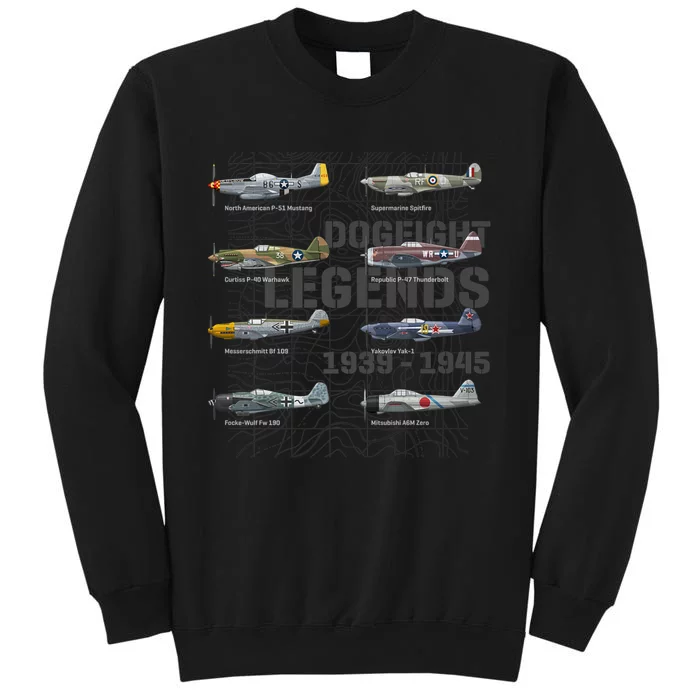 Dogfight Legends WW2 Planes Warbirds Air Fighters Premium Tall Sweatshirt