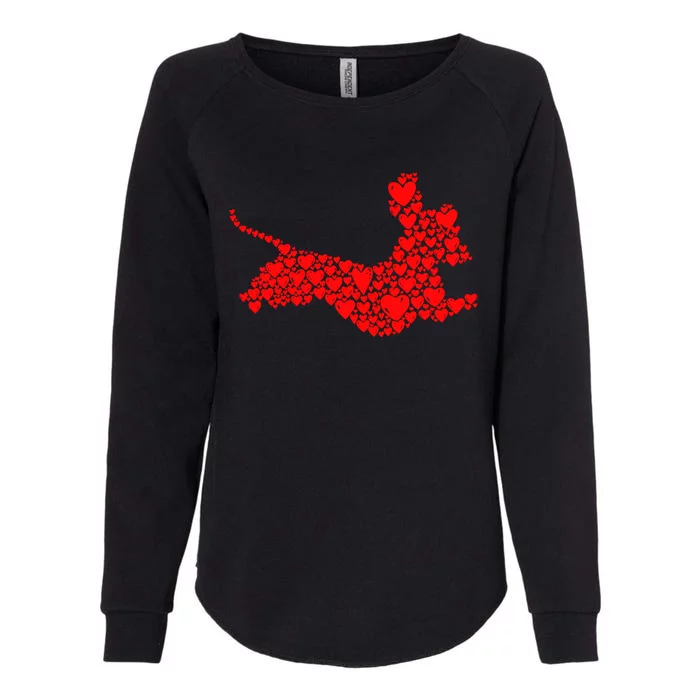 Dachshund Love Weiner Dog Mom Girl Wo ValentineS Day Womens California Wash Sweatshirt