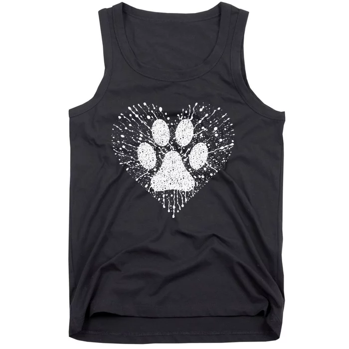 Dog Lover Women Dog Mom Dad Creative Heart Tank Top