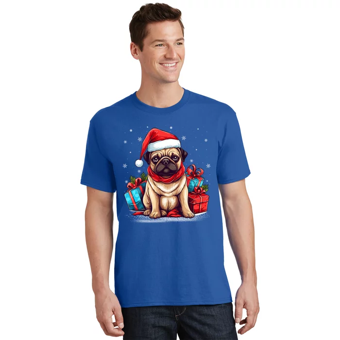 Dog Lover Xmas Decoration Santa Hat Pug Christmas Meaningful Gift T-Shirt