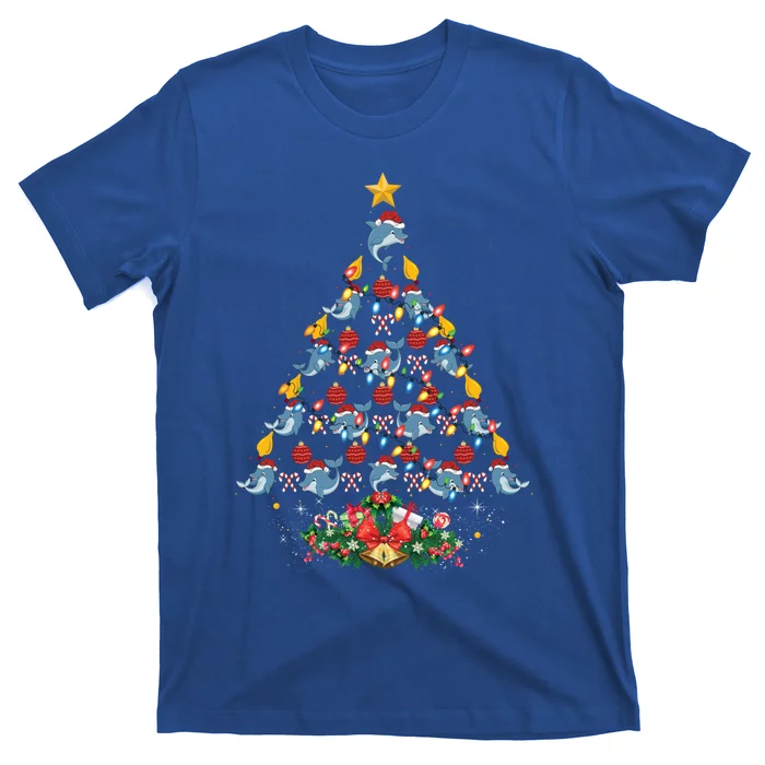 Dolphin Lover Xmas Tree Santa Hat Dolphin Christmas Tree Cute Gift T-Shirt