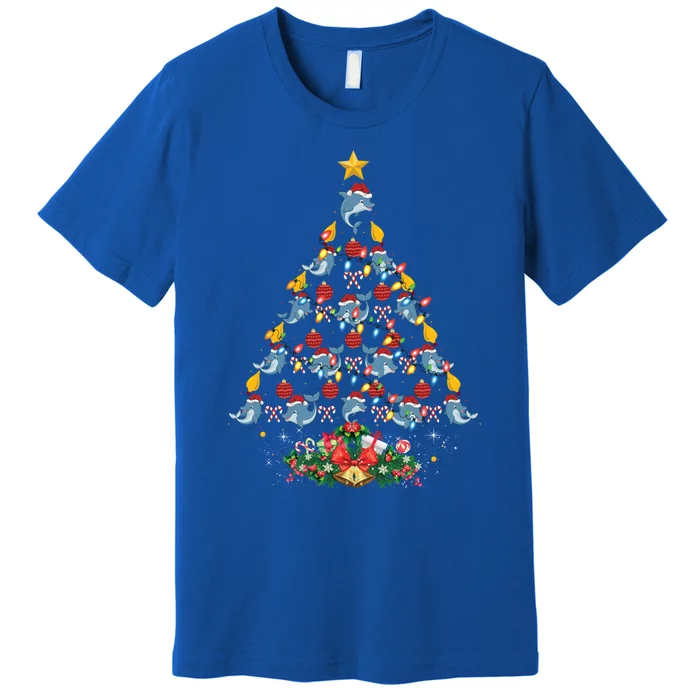 Dolphin Lover Xmas Tree Santa Hat Dolphin Christmas Tree Cute Gift Premium T-Shirt