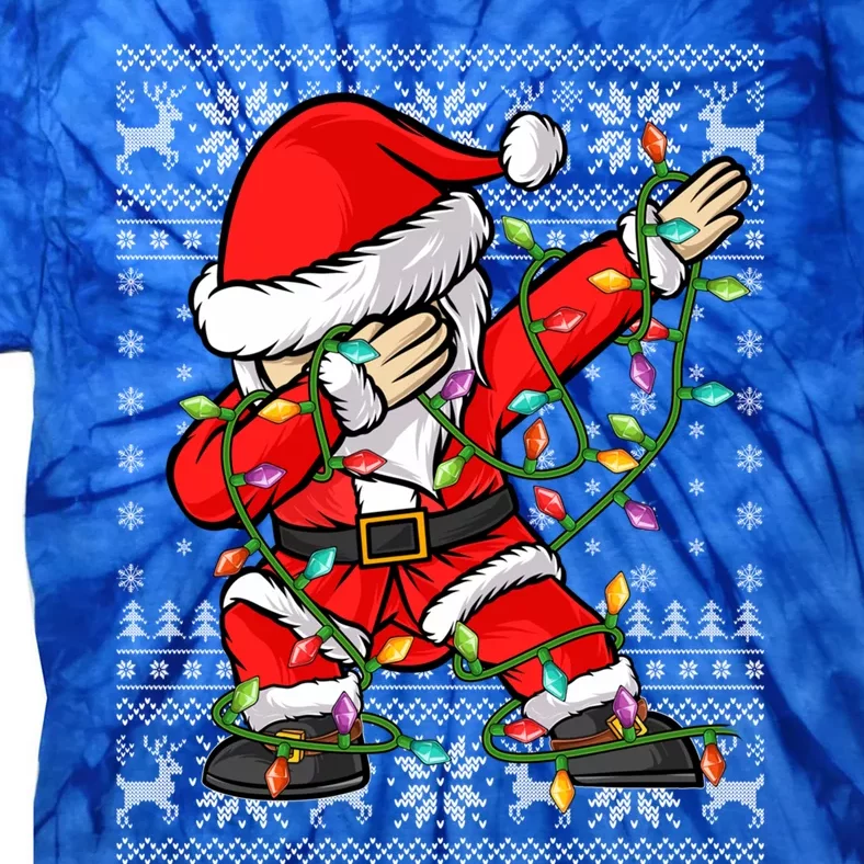 Dab Lover Xmas Lighting Ugly Santa Dabbing Christmas Gift Tie-Dye T-Shirt