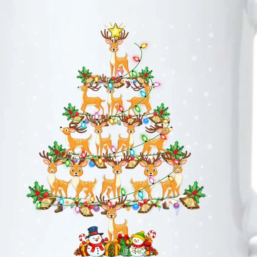 Deer Lover Xmas Lighting Santa Deer Christmas Tree Great Gift Black Color Changing Mug