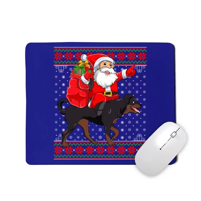 Dog Lover Xmas Ugly Santa Riding Rottweiler Christmas Great Gift Mousepad