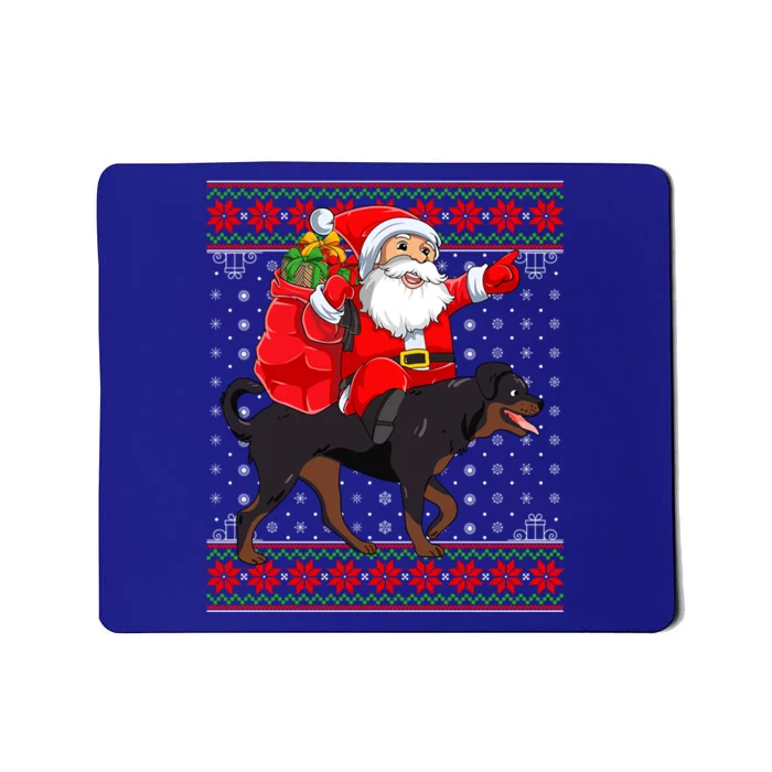 Dog Lover Xmas Ugly Santa Riding Rottweiler Christmas Great Gift Mousepad