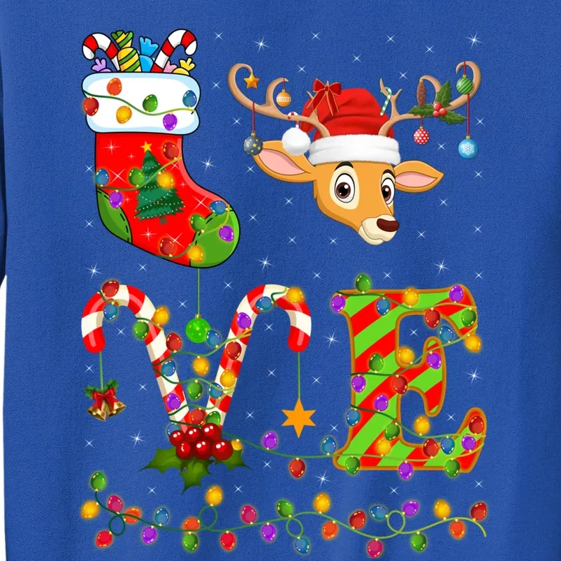 Deer Lover Xmas Lighting Reindeer Santa Love Deer Christmas Gift Sweatshirt