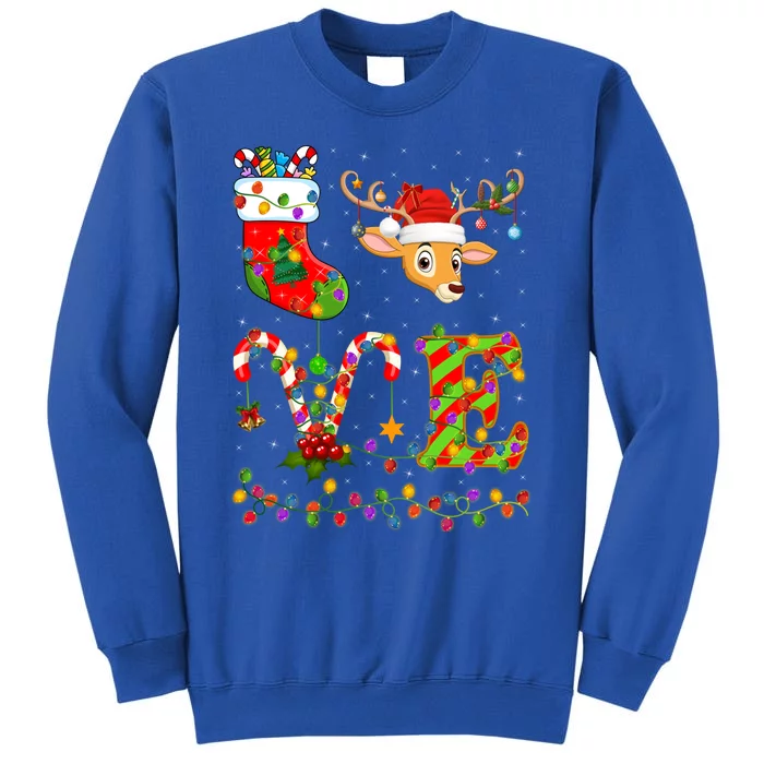 Deer Lover Xmas Lighting Reindeer Santa Love Deer Christmas Gift Sweatshirt