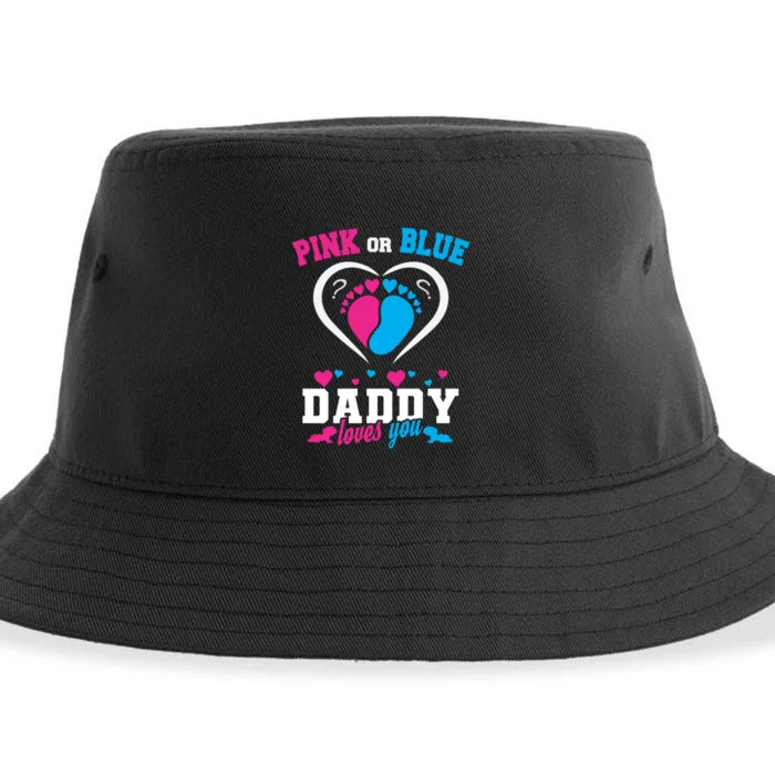 Daddy Loves You Baby Gender Reveal Dad Father Hoodie Sustainable Bucket Hat