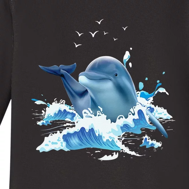 Dolphin Lover Zookeeper Marine Biologist Sea Animal Lover Baby Long Sleeve Bodysuit