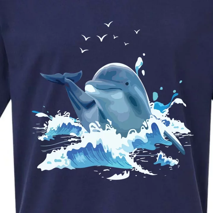 Dolphin Lover Zookeeper Marine Biologist Sea Animal Lover Sueded Cloud Jersey T-Shirt