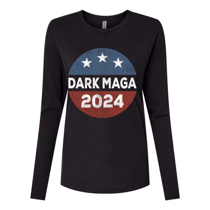 Dark Maga 2024 Im Not Just Maga Im Dark Maga Funny Trump Womens Cotton Relaxed Long Sleeve T-Shirt