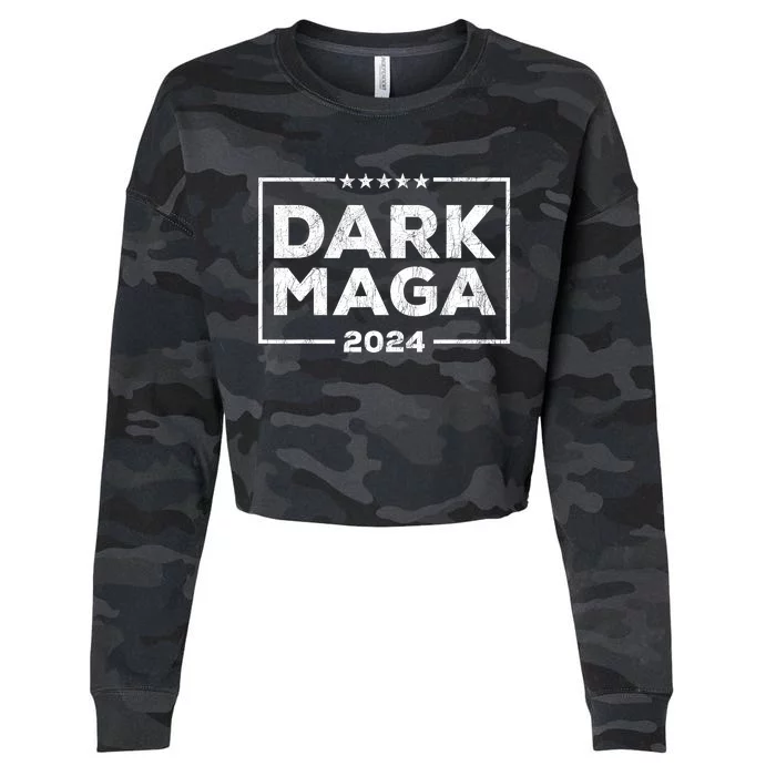 Dark Maga 2024 IM Not Just Maga IM Dark Maga Funny Trump Cropped Pullover Crew