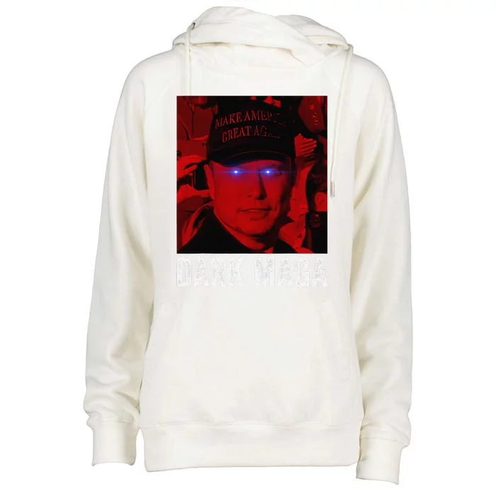 Dark Maga 2024 IM Not Just Maga IM Dark Maga Funny Trump Womens Funnel Neck Pullover Hood